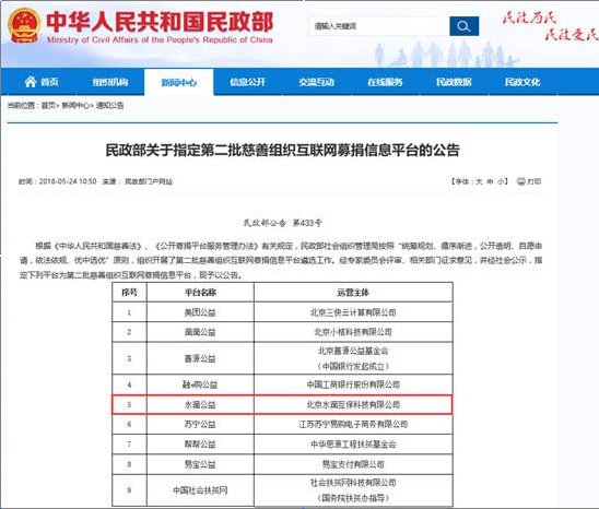 新一批互聯網公募信息平台名單出爐：美(měi)團、水(shuǐ)滴公司、滴滴等上榜